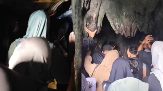Viral Video Warga Berbondong-Bondong Ziarah ke Goa Tembus hingga Mekkah